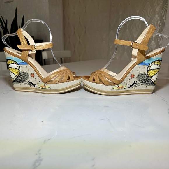 Coach | ‘Caroline’ Wedge Sandals - Picture 4 of 11